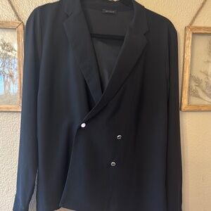 Ann Taylor Black Blazer Structured Suit Jacket